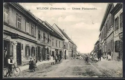AK Wildon /Steiermark, Unterer Platz mit Geschäften