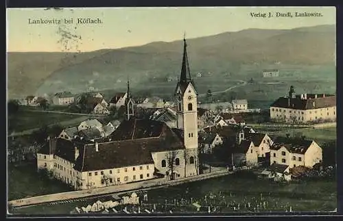 AK Lankowitz bei Köflach, Strassenpartie mit Kloster