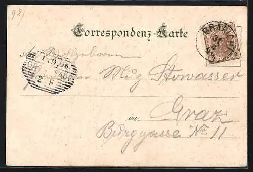 Lithographie Leopoldsteiner See, Seeblick, Ruderboot