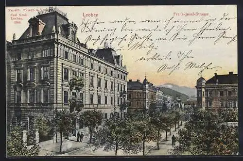 AK Leoben, Passanten in der Franz-Josef-Strasse