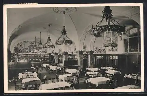 AK Graz, Schwechater Bierhalle, Herrengasse 13, Innenansicht