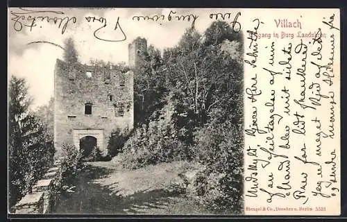 AK Villach, Eingang in Burg Landskron