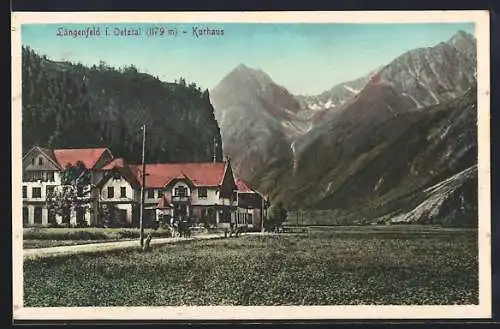 AK Längenfeld i. Oetztal, Strassenpartie mit Kurhaus