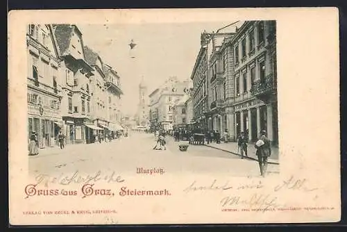 AK Graz /Steiermark, Kurplatz mit Geschäften