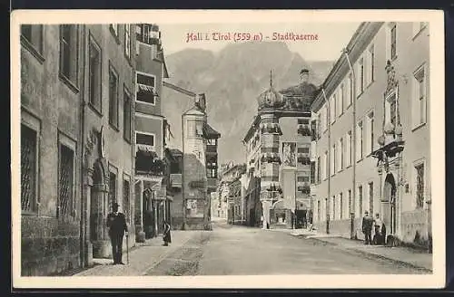 AK Hall, Strasse mit Stadtkaserne