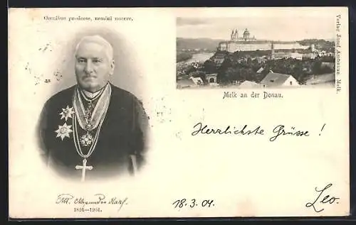 AK Melk an der Donau, Stift Melk, Abt Alexander Karl 1824-1904