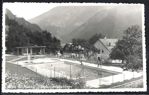 AK Stall im Mölltal, Freibad, Becken mit Gebäuden u. Bergpanorama