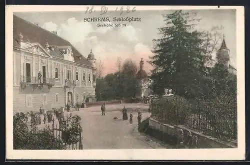 AK Schrems, Schlossplatz mit Schloss und Türmen