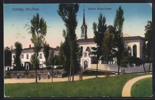 AK Schlägl /Ob.-Oest., Kirche Maria am Anger