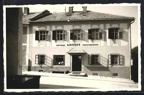 AK Hofkirchen, Gasthaus-Fleischhauerei A. Binder, Frontansicht