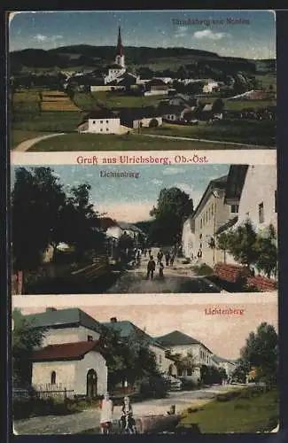 AK Ulrichsberg /Ob.-Öst., Ulrichsberg von Norden, Strasse am Lichtenberg