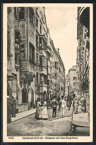 AK Innsbruck, Hofgasse mit dem Gasthaus Burgriesen