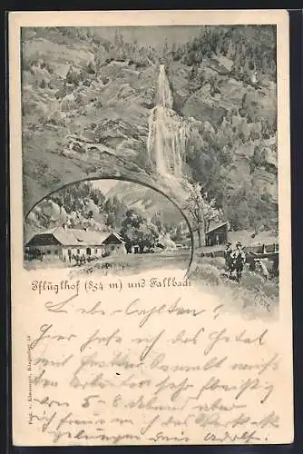 Lithographie Malta, Pflüglhof und Fallbach
