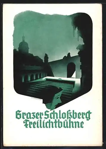 Künstler-AK Graz, Freilichtbühne Grazer Schlossberg