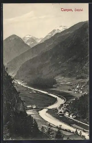 AK Tumpen, Blick auf das Dorf im Oetztal