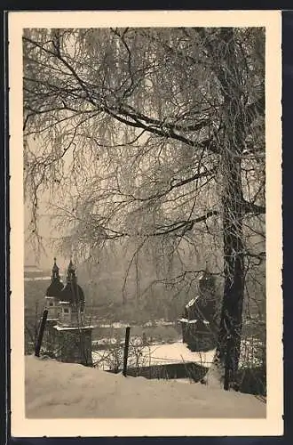 AK Salzburg, Ortspartie im Winter