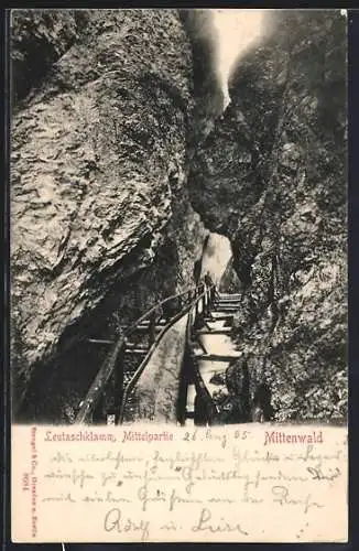 AK Mittenwald, Leutaschklamm, Mittelpartie