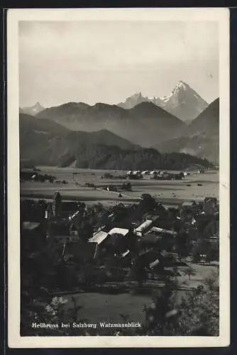 AK Hellbrunn bei Salzburg, Ortsansicht mit Watzmann