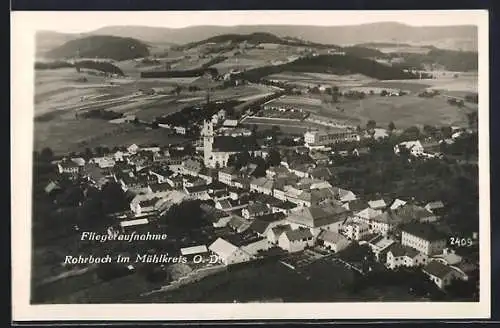 AK Rohrbach im Mühlkreis, Gesamtansicht, Fliegeraufnahme