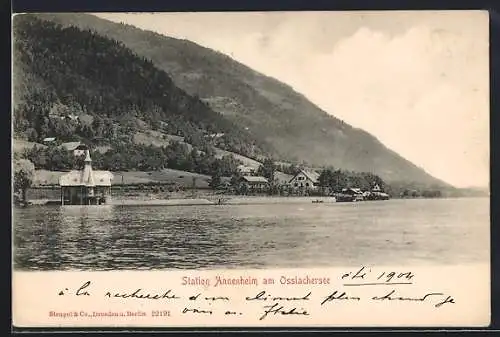 AK Station Annenheim am Ossiacher See, Ansicht vom Wasser aus