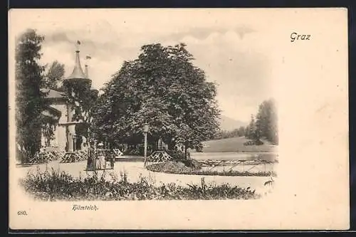 AK Graz, Hilmteich, Gebäude mit Anlagen