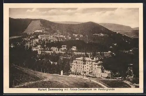 AK Semmering, Totalansicht mit Palace-Sanatorium
