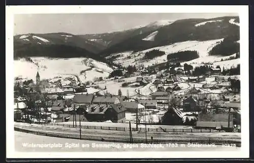 AK Spital am Semmering, Ortsansicht gegen Stuhleck