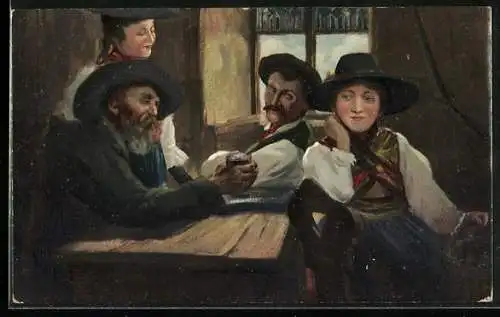 Künstler-AK sign. K. Nejedly: Motif tyrolien, Tiroler Trachten