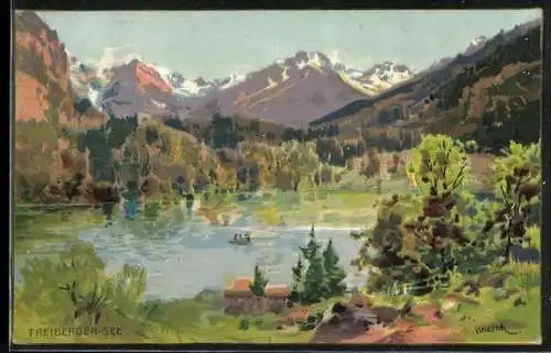Lithographie Oberstdorf, Freiberger See