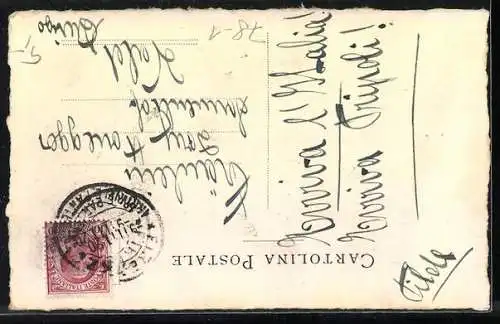 AK Flagge Italien mit Wappen