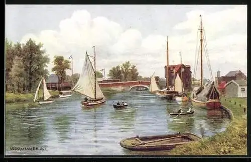 Künstler-AK Wroxham, Wroxham Bridge