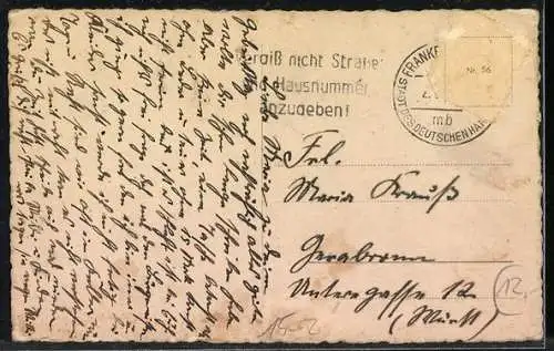 AK Frankfurt, Mainansicht mit Dom & Dreikönigskirche, D-LZ 129 Zeppelin-Luftschiff, 
