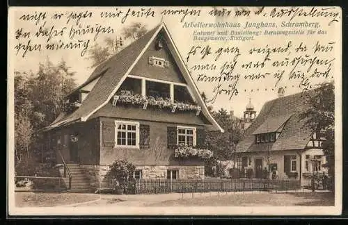 AK Stuttgart, Bauausstellung 1908, Arbeiterwohnhaus Jungaus, Schramberg