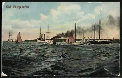 AK Kiel, Kriegshafen bei Dämmerung