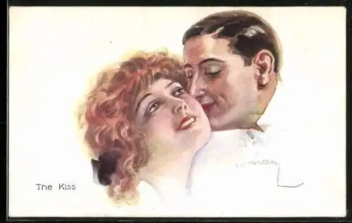 Künstler-AK Luis Usabal: The Kiss, Liebespaar