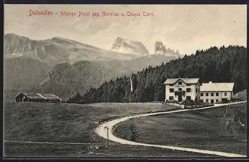 AK Pocol /Dolomiten, Die Herberge gegen Nuvolau und Cinque Torri