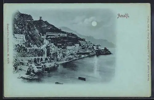 AK Amalfi, Teilansicht vom Mittelmeer aus