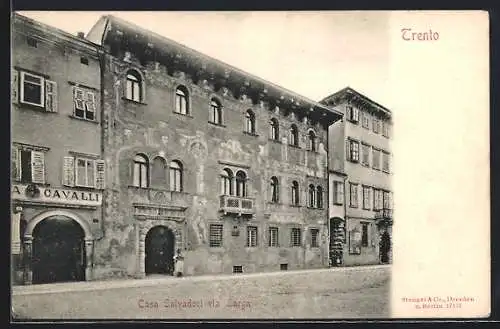 AK Trento, Casa Salvadori via Larga, um 1900