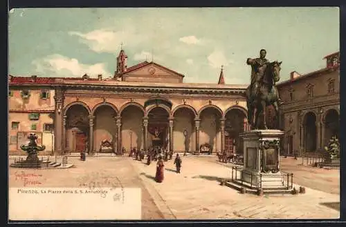 AK Firenze, La Piazza della S. S. Annunzata