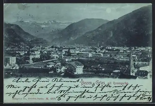 AK Bozen-Gries, Ortsansicht mit Rosengarten