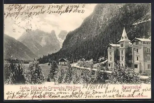 AK Landro /Ampezzotal, Blick von der Terrasse des Hotel Bauer