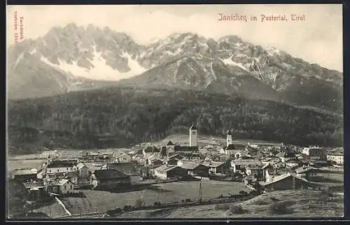 AK Innichen im Pustertal, Ortsansicht gegen die Alpen