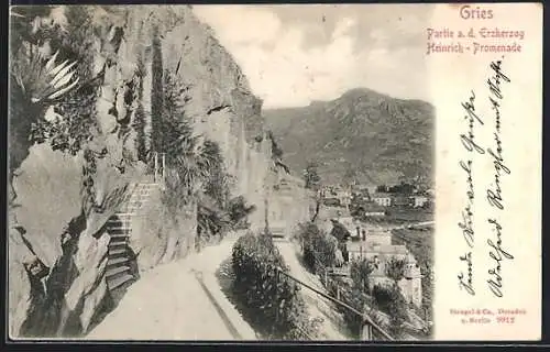 AK Gries, Partie an der Erzherzog Heinrich-Promenade