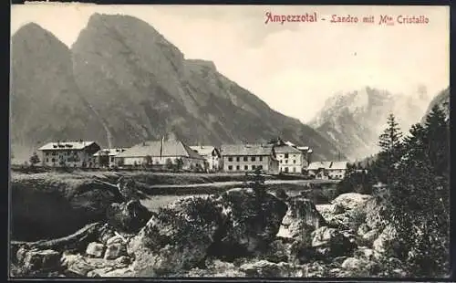 AK Landro, Ortsansicht mit Mte. Cristallo