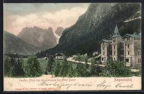 AK Landro /Ampezzotal, Blick von der Terrasse des Hotel Bauer