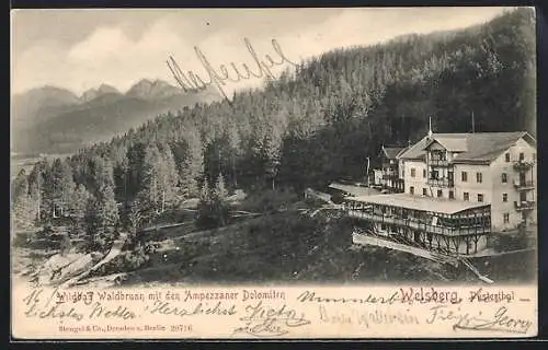 AK Welsberg / Pusterthal, Wildbad Waldbrunn mit den Ampezzaner Dolomiten