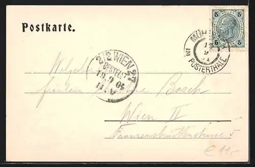 AK Mühlbach, Blick zum Ort