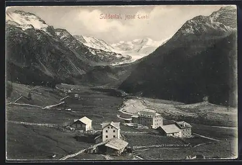 AK St. Gertraud in Sulden, Hotel Tembl mit Gebirge