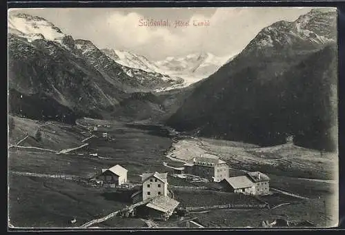 AK St. Gertraud in Sulden, Suldenthal, Hotel Tembl mit Gebirge