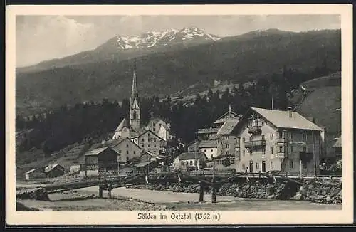 AK Sölden, Blick auf den Ort im Oetztal